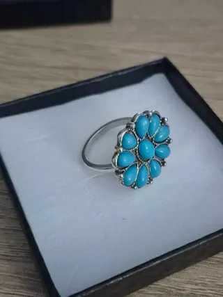 Anillo Plata Piedras Turquesa