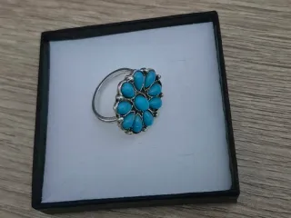 Anillo Plata Piedras Turquesa