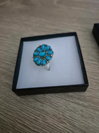 Anillo Plata Piedras Turquesa