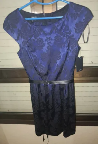 Vestido fiesta Blanco azul y negro Talla M