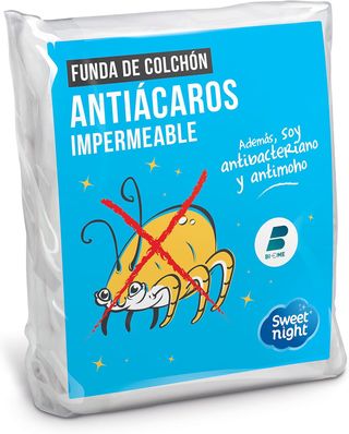 Sweetnight Protector de colchón 2x80x200 cm, Cama articulada, Cubrecolchón impermeable y antiácaros, Rizo 100% algodón, Silencio