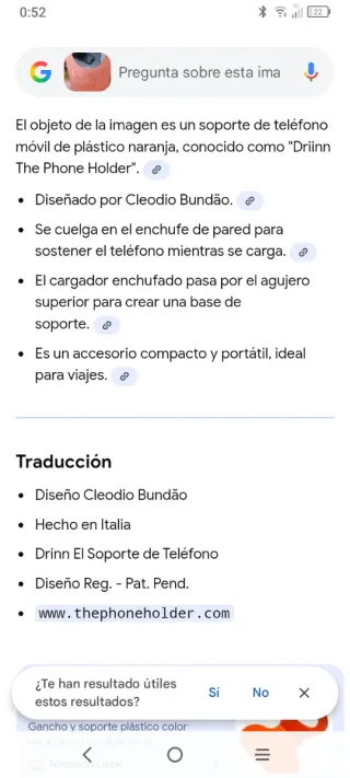 Soporte cargador móvil pared