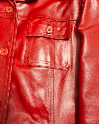 Giacca Vintage Pelle Rossa