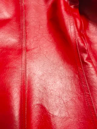 Giacca Vintage Pelle Rossa
