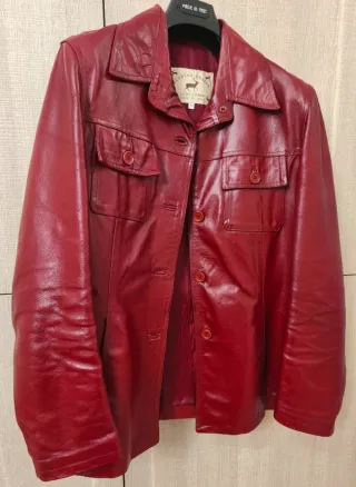 Giacca Vintage Pelle Rossa