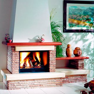 Chimenea Hogar Fugar Revestimiento Mármol