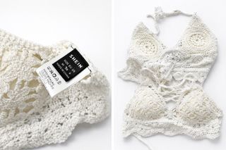 LOTE Pantalones blancos, vestido, bañador