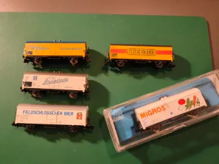 5 Vagoni Frigoriferi merci scala N