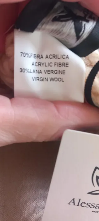 Maxisciarpa Annalisa beige e blu