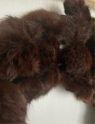 Bufanda/Estola Pelo Natural Marrón Granate