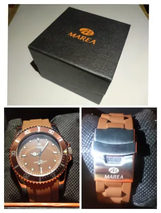 Relojes de pulsera de Cuarzo Marea Marrón y Rosa.