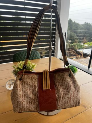 Bolso Carolina Herrera Beige y marrón anaranjado