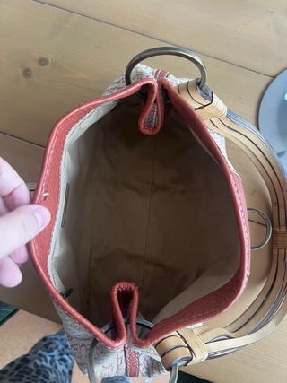 Bolso Carolina Herrera Beige y marrón anaranjado