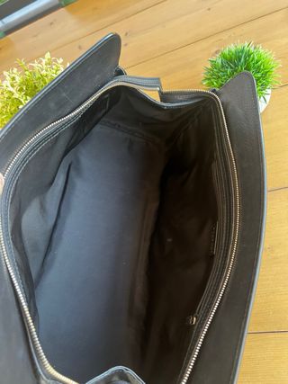 Bolso Bvlgari vintage original lona piel negra