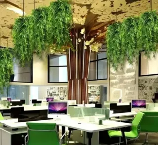 4 Plantas Artificiales Colgantes Verdes