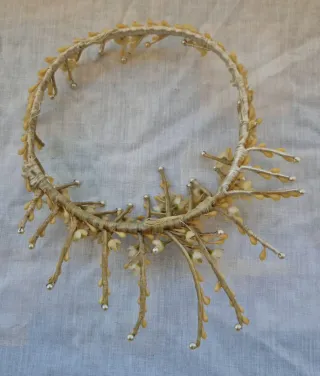 2 Tocados de comunión flores y perlas