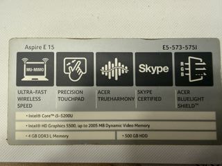Acer Aspire E 15 i5-5200U 4GB RAM 500GB HDD