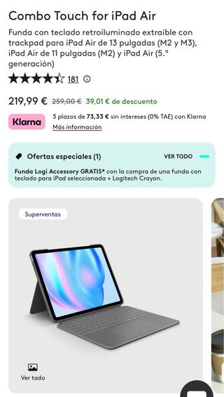 NO NEGOCIABLE - LOGITECH COMBO TOUCH iPad Air 11