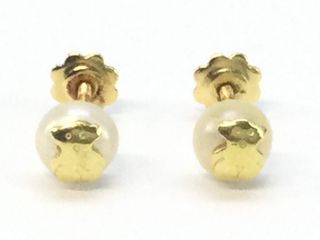 pendientes oro 18k con piedra con perla