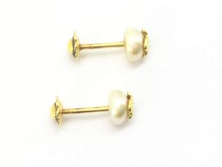 pendientes oro 18k con piedra con perla
