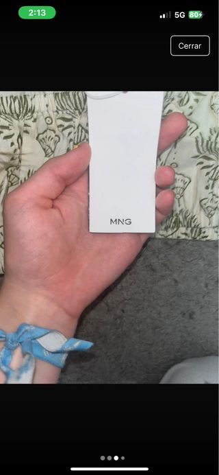 Top Mango Estampado Verde Talla M