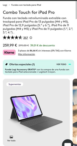 NO NEGOCIABLE- LOGITECH COMBO TOUCH IPAD PRO 11 M4