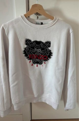 Sudadera Kenzo Blanca con Logo Tigre