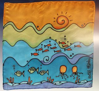 Txell Tehas Puig. Dos pañuelos de seda pintados a mano.