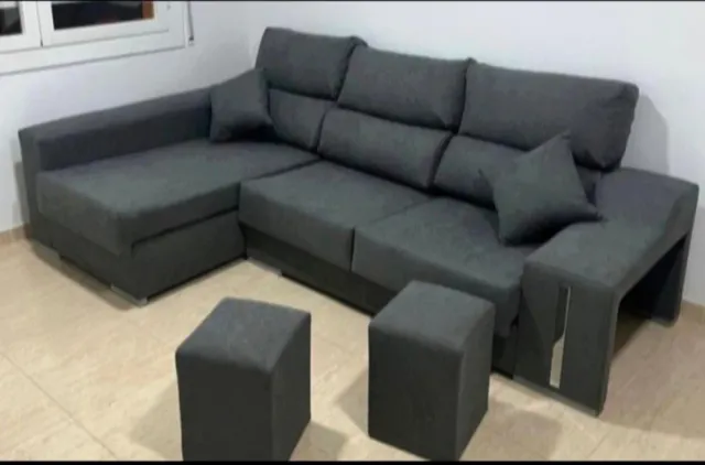 Sofá modular gris de tela
