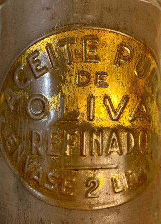 Antigua lata (zafra) aceite con forma de lechera