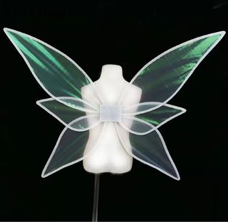 Alas de hada disfraz verde y blanco 10 unidades