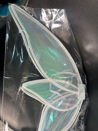 Alas de hada disfraz verde y blanco 10 unidades