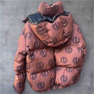 Giubbotto con stampa logo in vera piuma d'oca