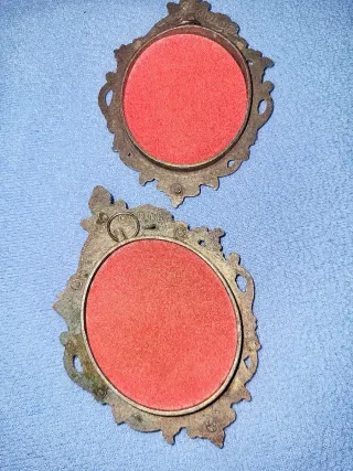 Pareja deMarcos bronce victorianos pequeños Itali