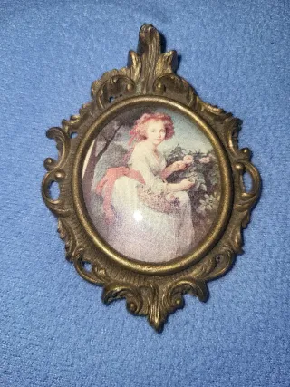 Pareja deMarcos bronce victorianos pequeños Itali