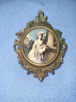 Pareja deMarcos bronce victorianos pequeños Itali