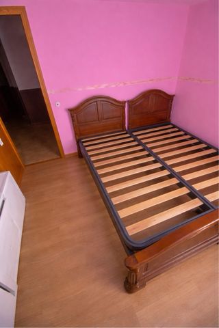 Base de cama doble de madera