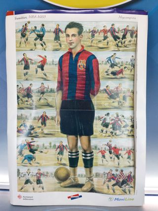 F.C.B. 10 Láminas troqueladas, cromos de jugadores de todos los tiempos.