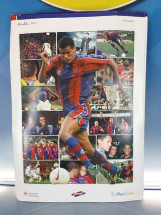 F.C.B. 10 Láminas troqueladas, cromos de jugadores de todos los tiempos.