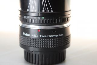 Objetivo, optica Sigma Zoom 75 – 200 mm 1:3.8 + Teleconverter Vivitar MC 2X 24. Para Contax.