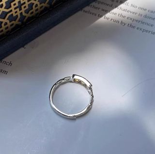 Anillo Plata Pura con Piedras Amarillas