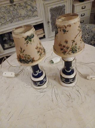 Coppia Lampade Vintage Inglesi Ceramica