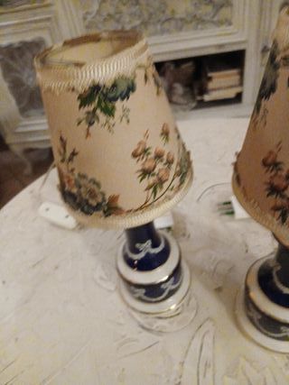 Coppia Lampade Vintage Inglesi Ceramica