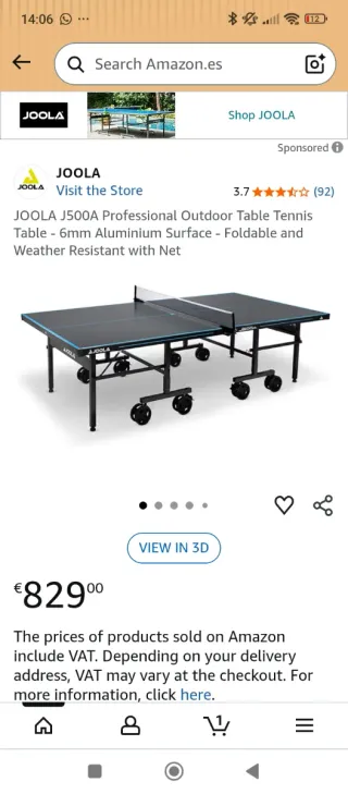 Mesa Ping Pong Joola Exterior