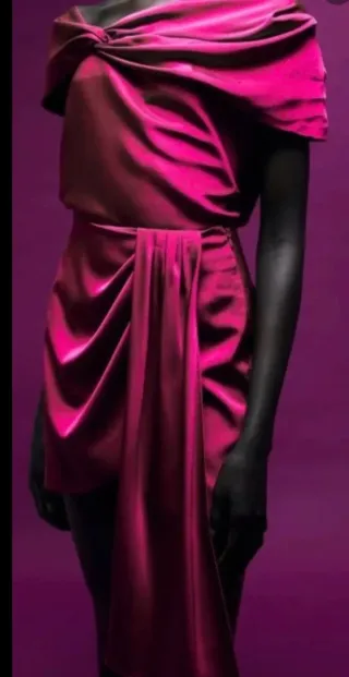 Falda mini drapeada satén M