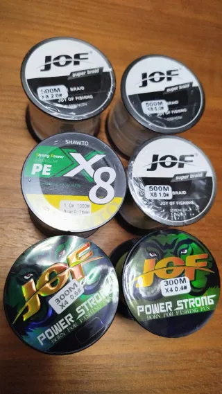 Lote 6 Bobinas Hilo Pesca JOF + Shawto