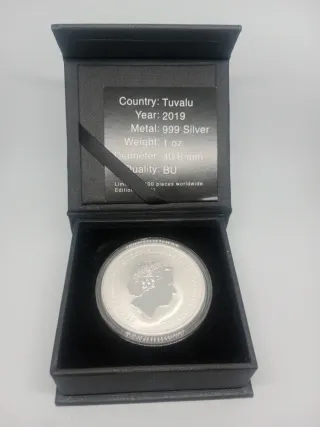 Moneda Plata 999 de Hulk color Serie Marvel