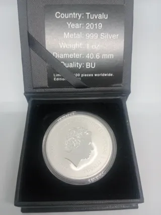 Moneda Plata 999 de Hulk color Serie Marvel