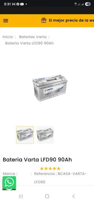 Batería Varta LFD90 90Ah