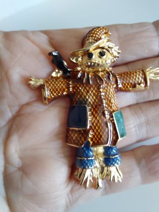 Broche espantapájaros cuervo tendencia bisutería
